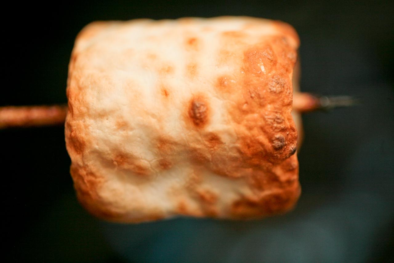 Texture of a roasted marshmallow